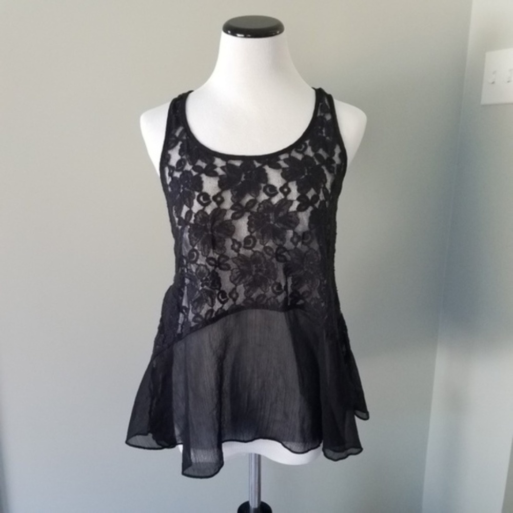 Love on a Hanger Sheer Floral Lace Tank Top